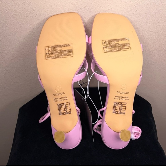 NEW Size 8 Pink Strappy Kitten Heels Forever 21 2.5” Heel Height Floral Accent - Picture 9 of 13